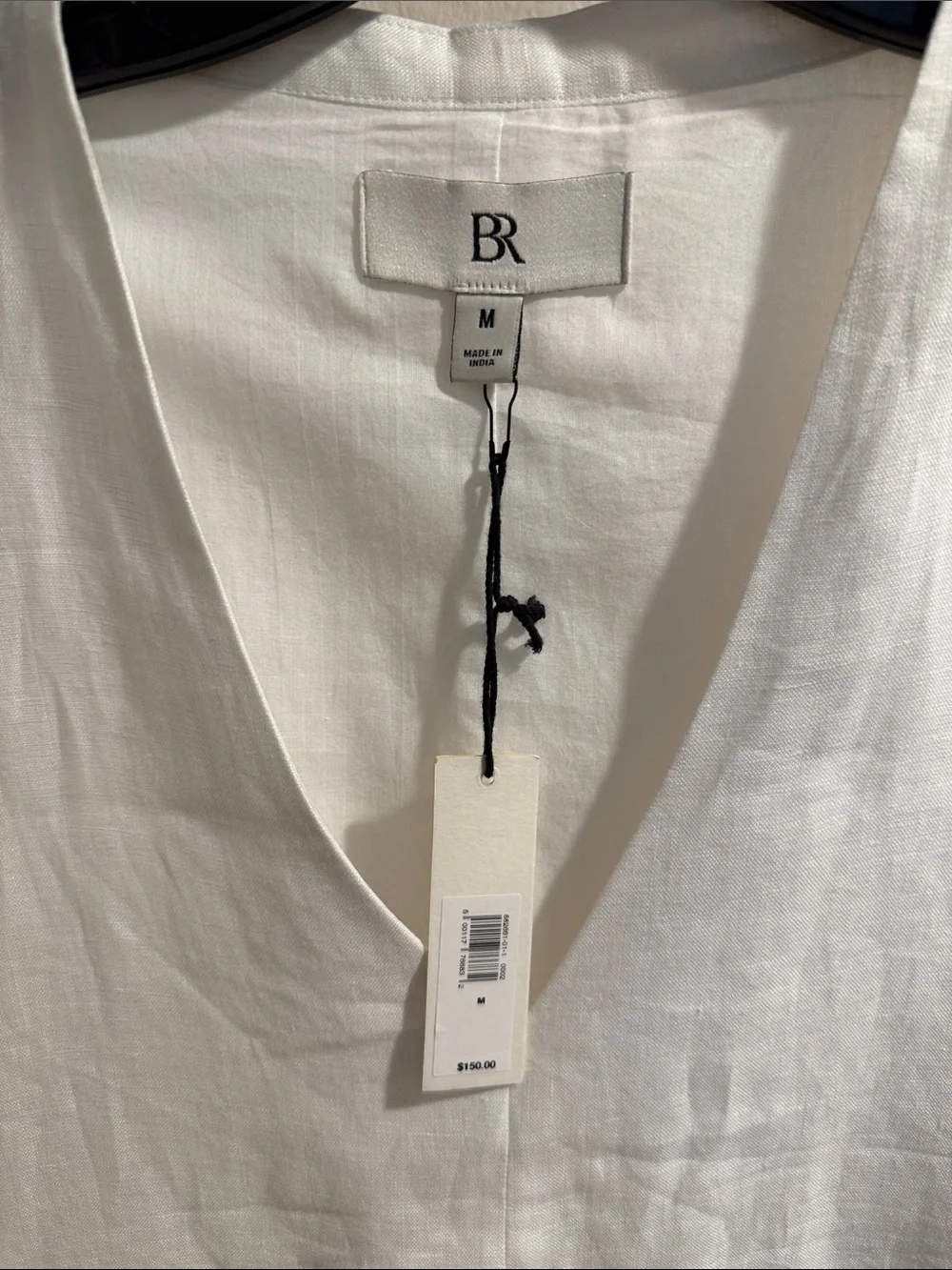 Banana Republic White Linen V-Neck Short Sleeve Tunic